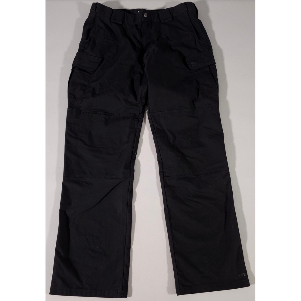 5.11 Tactical Cargo Pants Mens 36x34 Black Ripstop Multi-Pocket Work Trousers